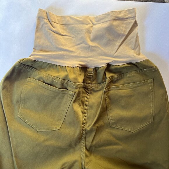 Maternity Pants Straight Legs Belly Band Dark green Pants Size 2XL - Picture 5 of 14